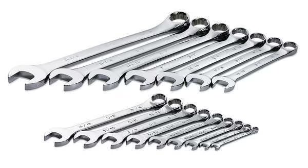 Combo Wrench Set, Chrome, 1/4-1-1/4, 16 Pc, Sk Professional Tools, Mfr#: 86014