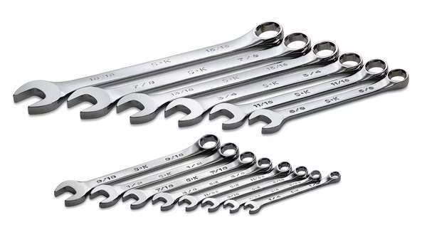 Combo Wrench Set, Chrome, 1/4-15/16, 14 Pc, Sk Professional Tools, Mfr#: 86124