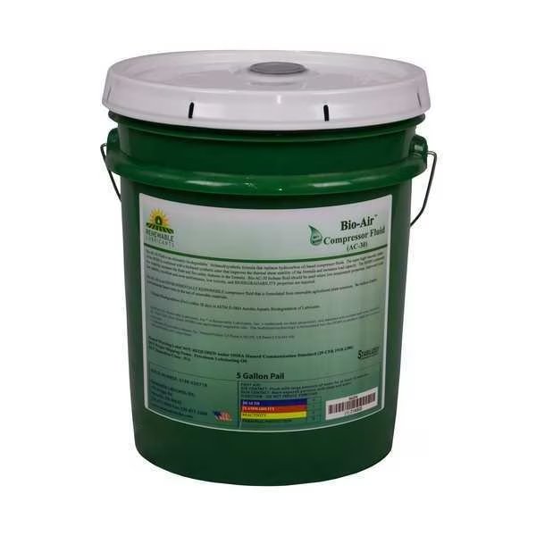 Compressor Oil, 5 gal., SAE Grade 30, Renewable Lubricants, Mfr#: 84204
