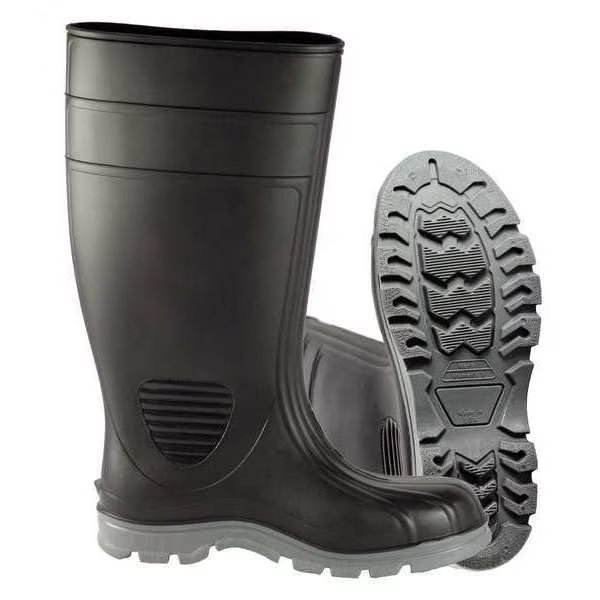 Size 7 Men's Steel Rubber Boot, Black, Talon Trax, Mfr#: 21DL09