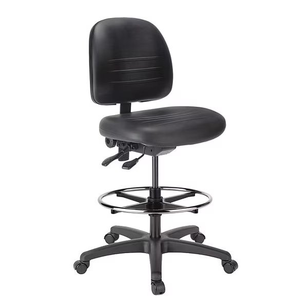 Polyurethane Task Chair, 22-3/4" to 33-1/4", No Arms, Black, Cramer, Mfr#: RPMH2-252-2