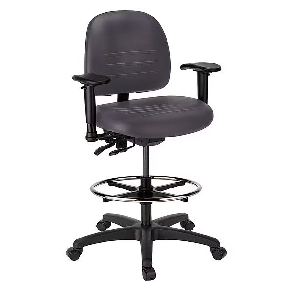 Polyurethane Task Chair, 22-3/4" to 33-1/4", Adjustable Arms, Wood, Cramer, Mfr#: RPMH2-282-2B