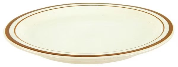 Plate, 5-1/2", Ceramic Brown Speckled with Brown Band PK36, Crestware, Mfr#: SC41