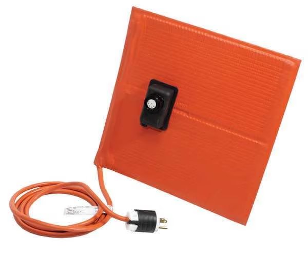 Heating Blanket, Silicone Rubber, 120V, 360W, 6"W x 24"L, PSA, Plug, Briskheat, Mfr#: SRL06241PADJB