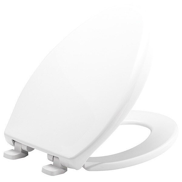 Toilet Seat, With Cover, Plastic, Elongated, White, Bemis, Mfr#: 7900TDGSL