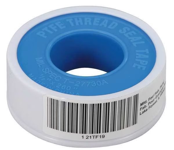 Thread Sealant Tape, 1/2 in W x 21 ft L, 8.5 mil Thick, White, 1 Pk, EnjoyTool Select, Mfr#: 21TF19
