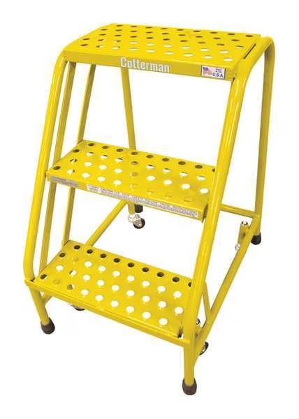 30 in H Steel Rolling Step, 3 Steps, 450 lb Load Capacity, Cotterman, Mfr#: 1003N1820A6E10B3C2P1