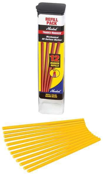 Trades-Marker Refill Pack, Yellow, PK12, Markal, Mfr#: 96241