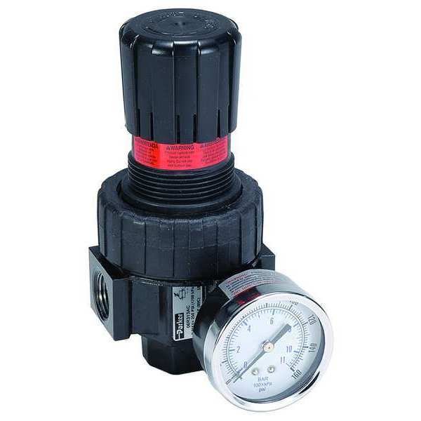 Air Regulator, 1/2 In. NPT, 75 cfm, 250 psi, Parker, Mfr#: 06R318AC