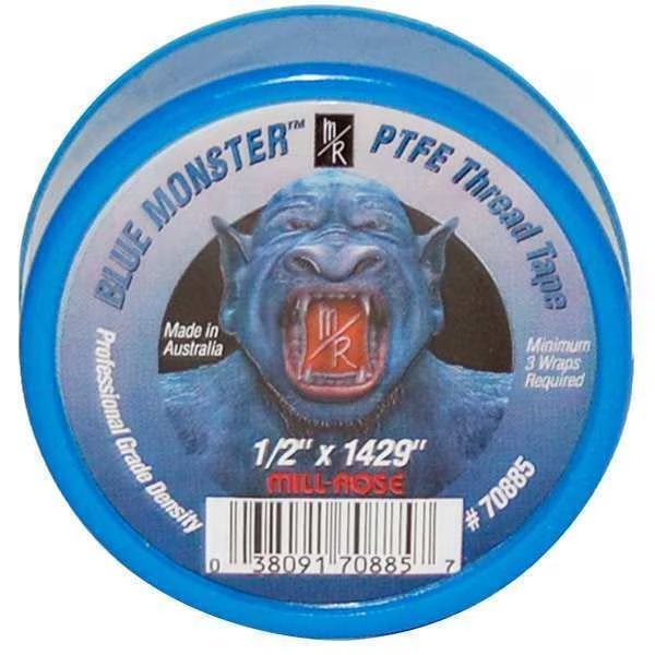 Thread Sealant Tape, 1/2" W, Blue, Blue Monster, Mfr#: 70885