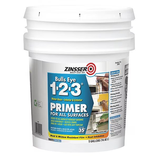 Interior Paint, Water, White, 5 gal, Zinsser, Mfr#: 2000