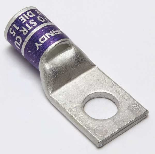 One Hole Lug Compress Connector, 4/0 AWG, Burndy, Mfr#: YA28LBOX