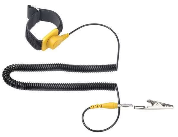 ESD Wrist Strap, Adj, 6 ft L, Yellow/Black, Eclipse, Mfr#: 900-023