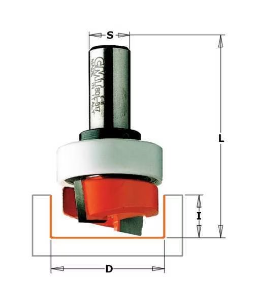 Mortise Router Bit, HW, 1/2 in, Cmt, Mfr#: 801.128.11B