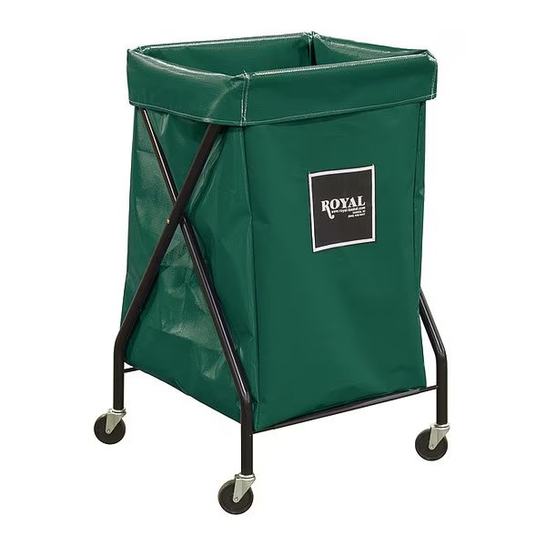 X-Frame Cart, 6 Bu, Green Vinyl, Royal Basket Trucks, Mfr#: G06-EEX-XFA-3ONN