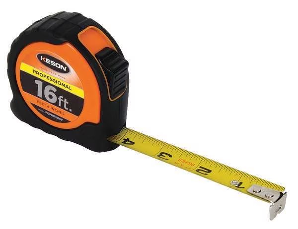 16 ft Tape Measure, 1 in Blade, Keson, Mfr#: PGPRO1816V