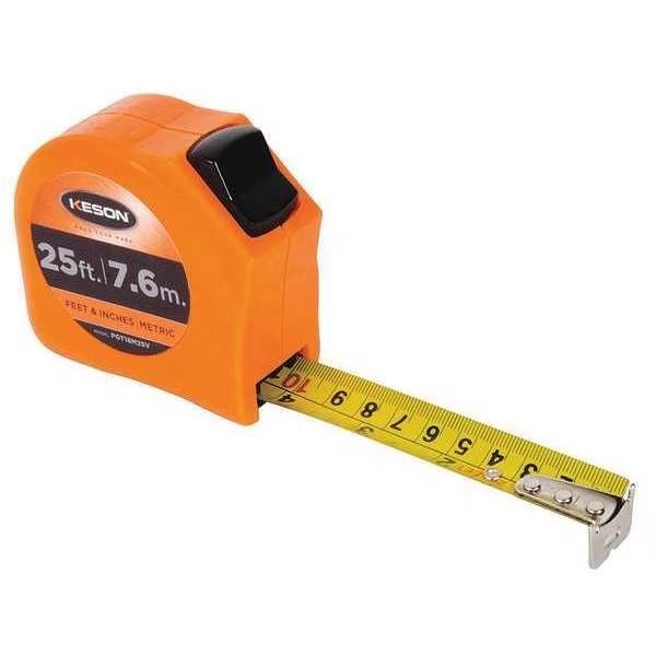25 ft/7.5m Tape Measure, 1 in Blade, Keson, Mfr#: PGT18M25V