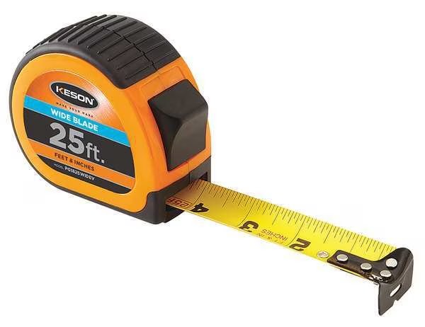 25 ft Tape Measure, 1 3/16 in Blade, Keson, Mfr#: PG1825WIDEV