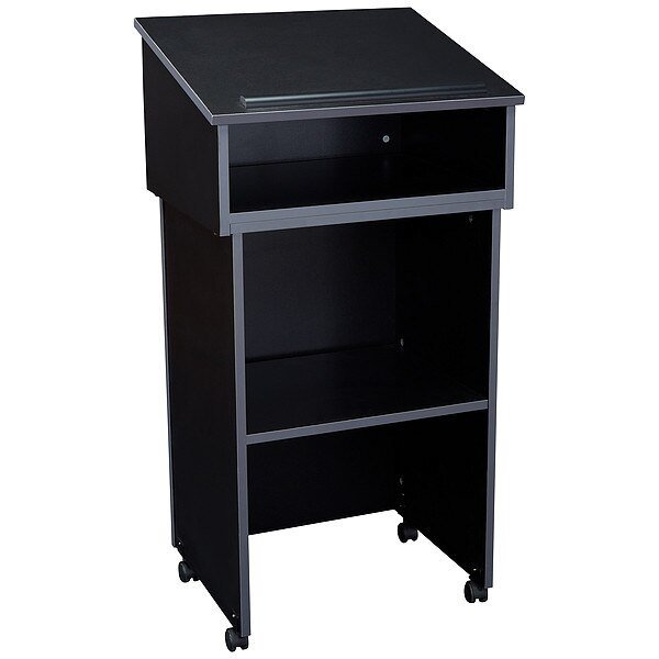 Tabletop Lectern with AV Cart/Lectern Base, Black, Oklahoma Sound, Mfr#: 22/112-BK