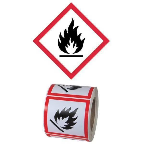Pictogram Label, Flame Hazard, PK500, Ghs Safety, Mfr#: GHS1261