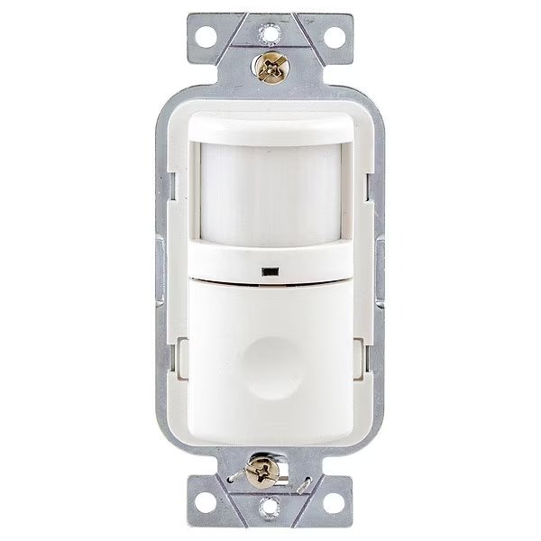 Vacancy Sensor, PIR, 1200 sq ft, White, Hubbell Wiring Device-Kellems, Mfr#: WS1001NW
