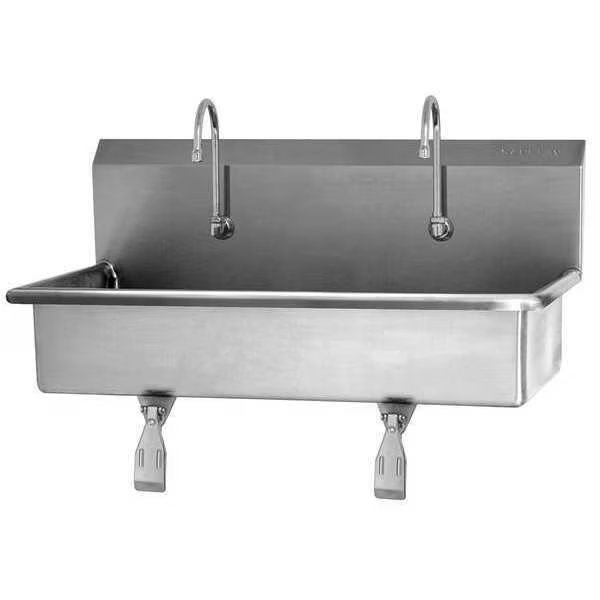 Wall Mount, 2 Hole, Single Knee Pedal, Stainless, Wash Station, Sani-Lav, Mfr#: 54W1