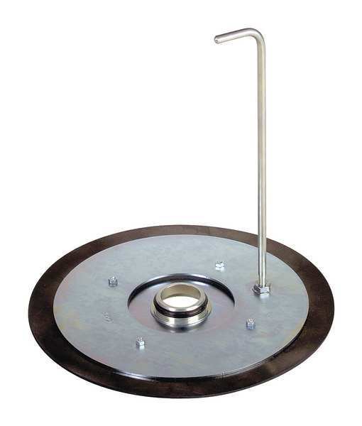 Follower Plate, For Container Size 5 gal, Metal, Dia 2 in, Includes Pull Rod, Cox, Mfr#: 7F1016