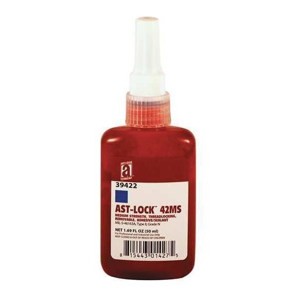 Threadlocker, ANTI-SEIZE TECHNOLOGY 42MS, Blue, Medium Strength, Liquid, 50 mL Bottle, Anti-Seize Technology, Mfr#: 39422