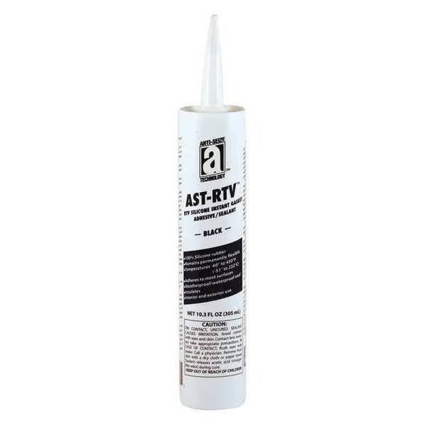 Waterproof RTV Silicone Sealant, 10.3 oz, Black, Temp Range -75 to 450 Degrees F, Anti-Seize Technology, Mfr#: 27108