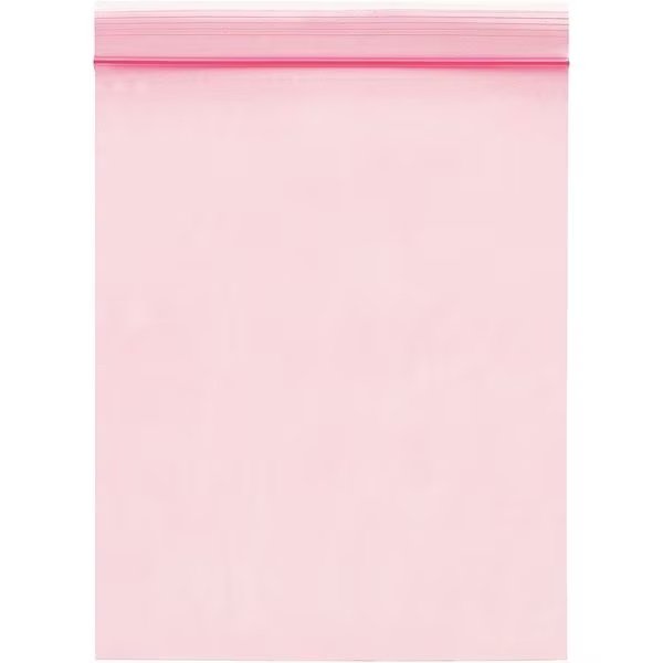 Anti-Static 2 Mil Reclosable Poly Bags, 12" x 18", Pink, 500/Case, Partners Brand, Mfr#: PBAS740
