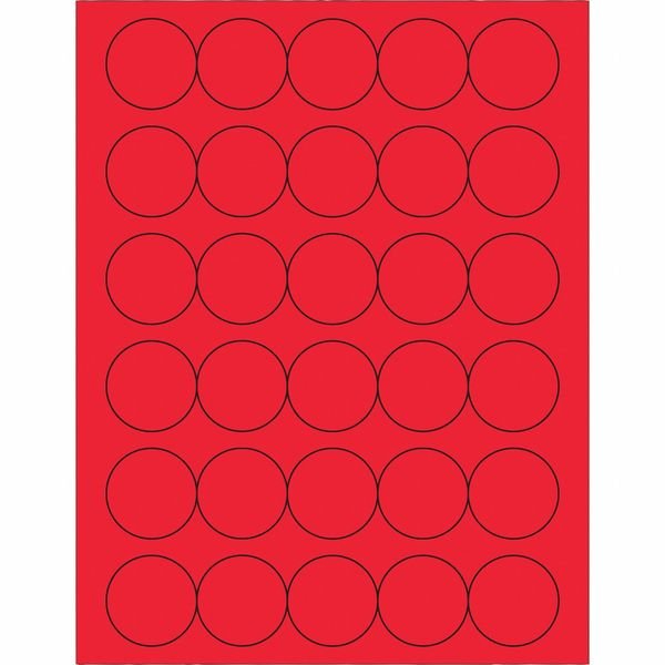 Tape Logic® Fluorescent Circle Laser Labels, 1 1/2", Fluorescent Red, 3000/Case, Tape Logic, Mfr#: LL192RD