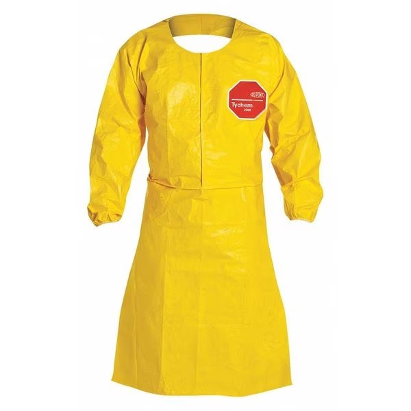 Tychem 2000 Coat Sleeve Apron, Ylw, 3XL, PK25, Dupont, Mfr#: QC275BYL3X002500