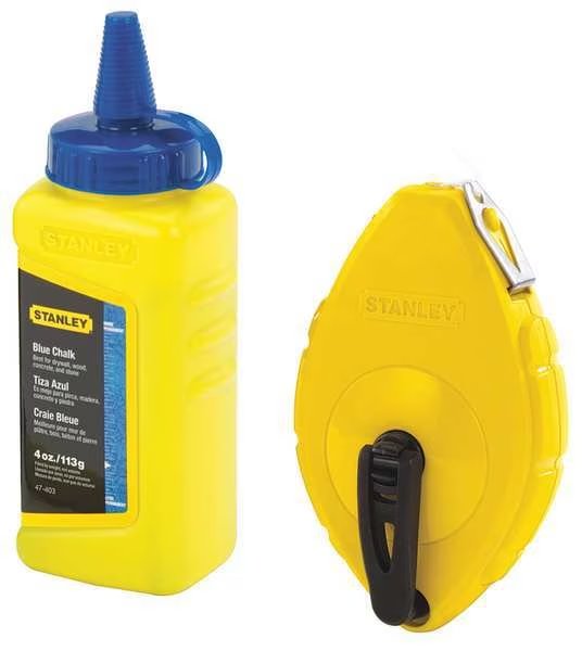Chalk Line Reel with 4 oz. Blue Chalk, Stanley, Mfr#: 47-442