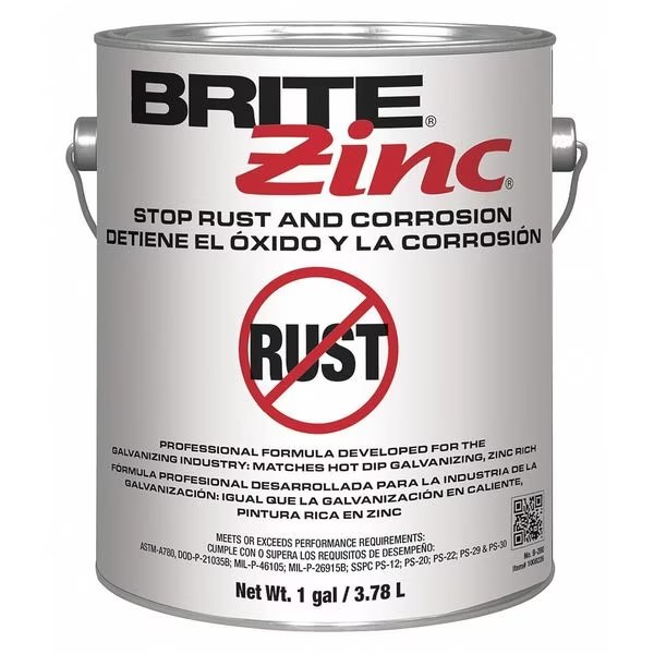 Exterior Galvanizing Compound, Aluminum/Metallic, Silver, 1 gal, Weld-Aid, Mfr#: B-200