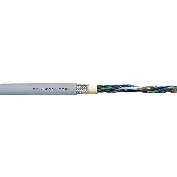 18 AWG 3 Conductor Continuous Flex Control Cable 300V GY, Chainflex, Mfr#: CF78-UL-07-03-25