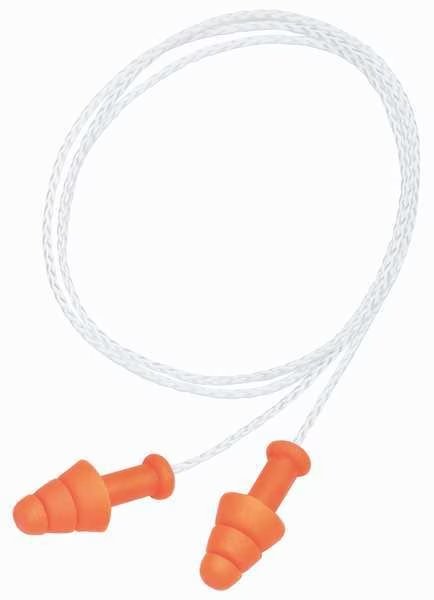 SmartFit(R) Reusable Vinyl Ear Plugs, Flanged Shape, 25 dB, Orange, 100 PK, Honeywell Howard Leight, Mfr#: SMF-30W-P