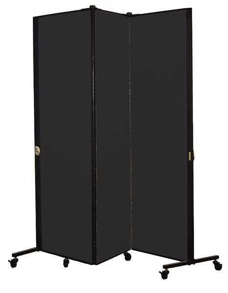 Portable Room Divider, 5Ft 9In W, Black, Screenflex, Mfr#: HKDL603-DX