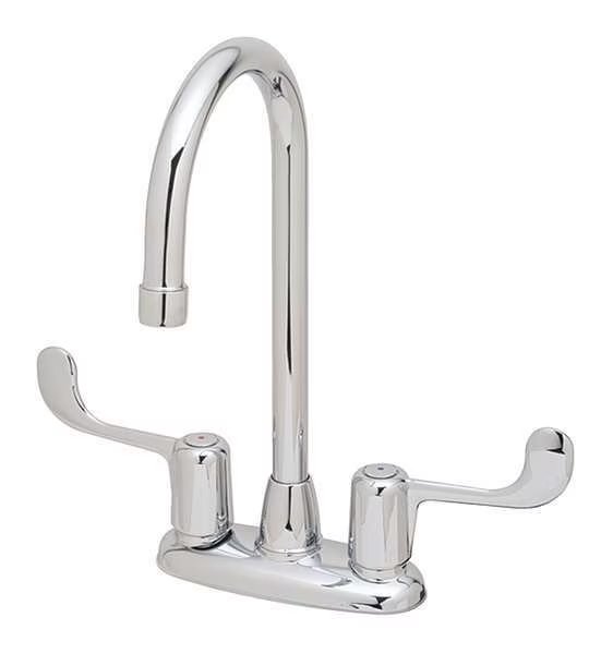 Manual, 4" Mount, 2 Hole Gooseneck Kitchen/Bathroom Faucet, Symmons, Mfr#: S-245-5-LWG