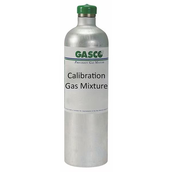 Calibration Gas, Ammonia, Nitrogen, 34 L, C-10 Connection, +/-5% Accuracy, 500 psi Max. Pressure, Gasco, Mfr#: 34L-13-25