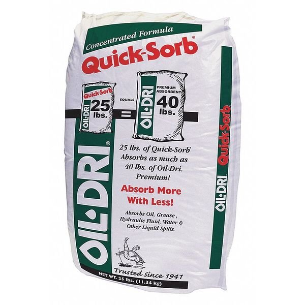 Loose Absorbent, 3 Gallon Volume Absorbed per Package, 25 lb Weight Bag, Not Scented, Oil-Dri, Mfr#: I05025-G70