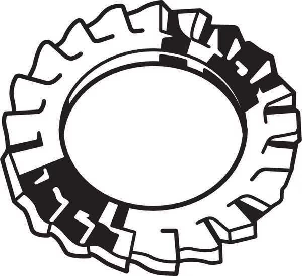 External Tooth Lock Washer, For Screw Size M6 Stainless Steel, Plain Finish, 50 PK, EnjoyTool Select, Mfr#: M51460.060.0001