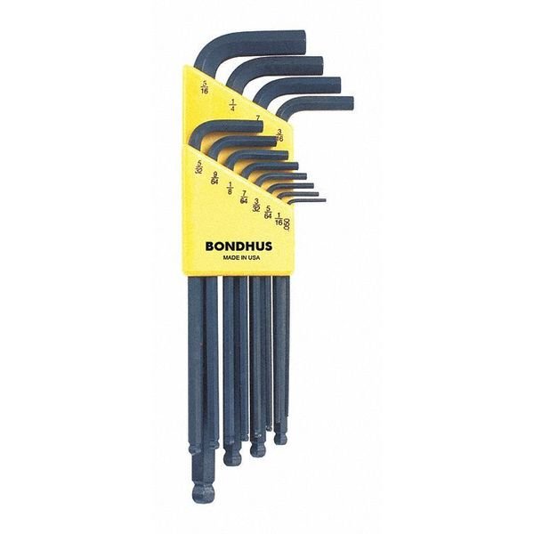 12 Piece SAE L-Shape Hex Key Set, 10936, Bondhus, Mfr#: 10936