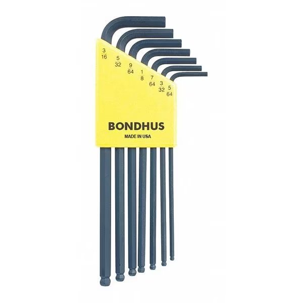 7 Piece SAE L-Shape Hex Key Set, 10945, Bondhus, Mfr#: 10945