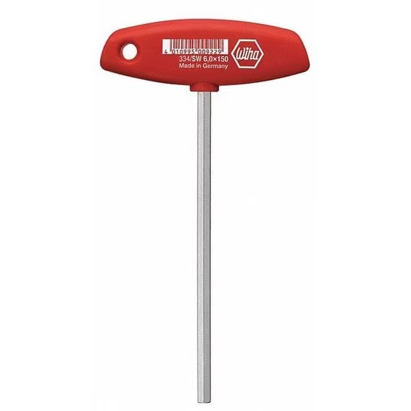 Metric Comfort Grip T-Handle Hex Key, 8 mm Tip Size, Wiha, Mfr#: 33434