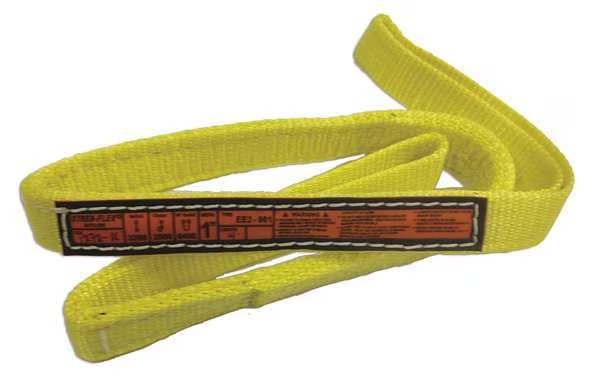 Synthetic Web Sling, Type 3, 8 ft L, 1 in W, Nylon, Yellow, Stren-Flex, Mfr#: EEF1-901-8