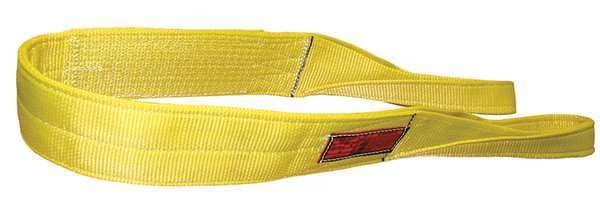 Synthetic Web Sling, Type 3, 12 ft L, 4 in W, Nylon, Yellow, Stren-Flex, Mfr#: EEF4-904-12