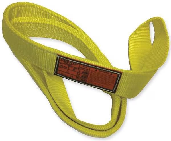 Synthetic Web Sling, Type 4, 12 ft L, 2 in W, Nylon, Yellow, Stren-Flex, Mfr#: EET4-902-12