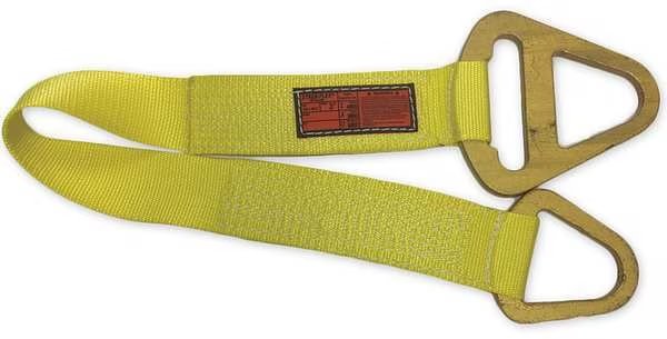 Synthetic Web Sling, Type 1, 4 ft L, 2 in W, Nylon, Yellow, Stren-Flex, Mfr#: TCS1-902-4