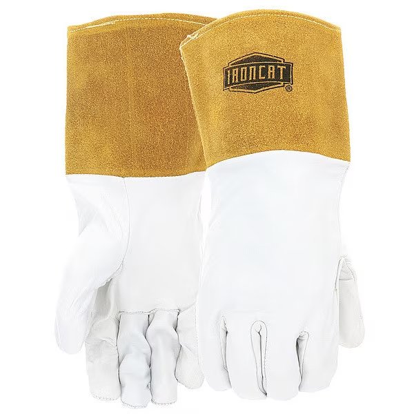 TIG Welding Gloves, Kidskin Palm, S, PR, Ironcat, Mfr#: 6141/S