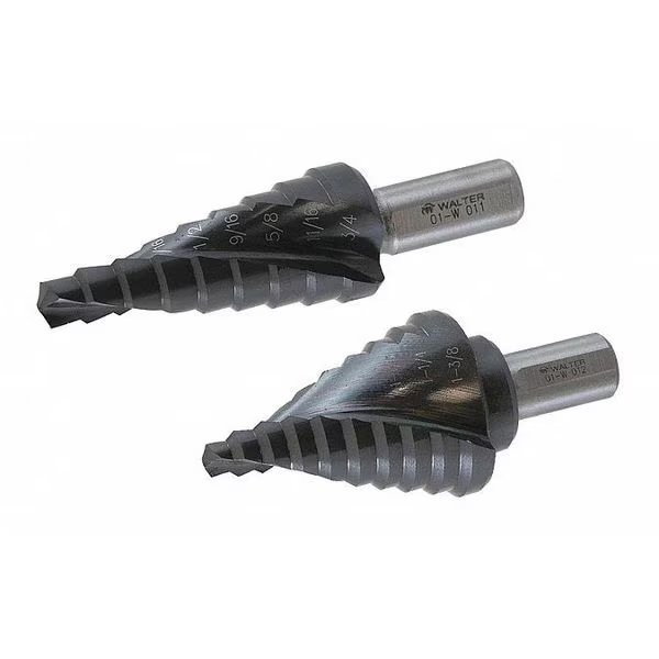 Step Drill Spiral 9-Step 1/4"-3/4"x3/8", Walter Surface Technologies, Mfr#: 01W011